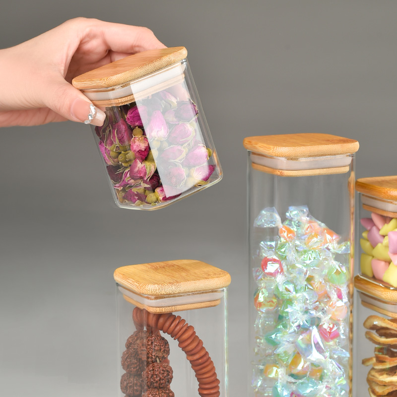 Glass Jars With Bamboo Lids